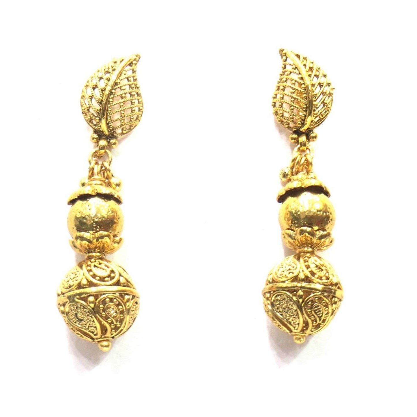 Jewelshingar Jewellery Fine Gold Plated Dangle & Drop Earrings For Girls ( 34976-pe )