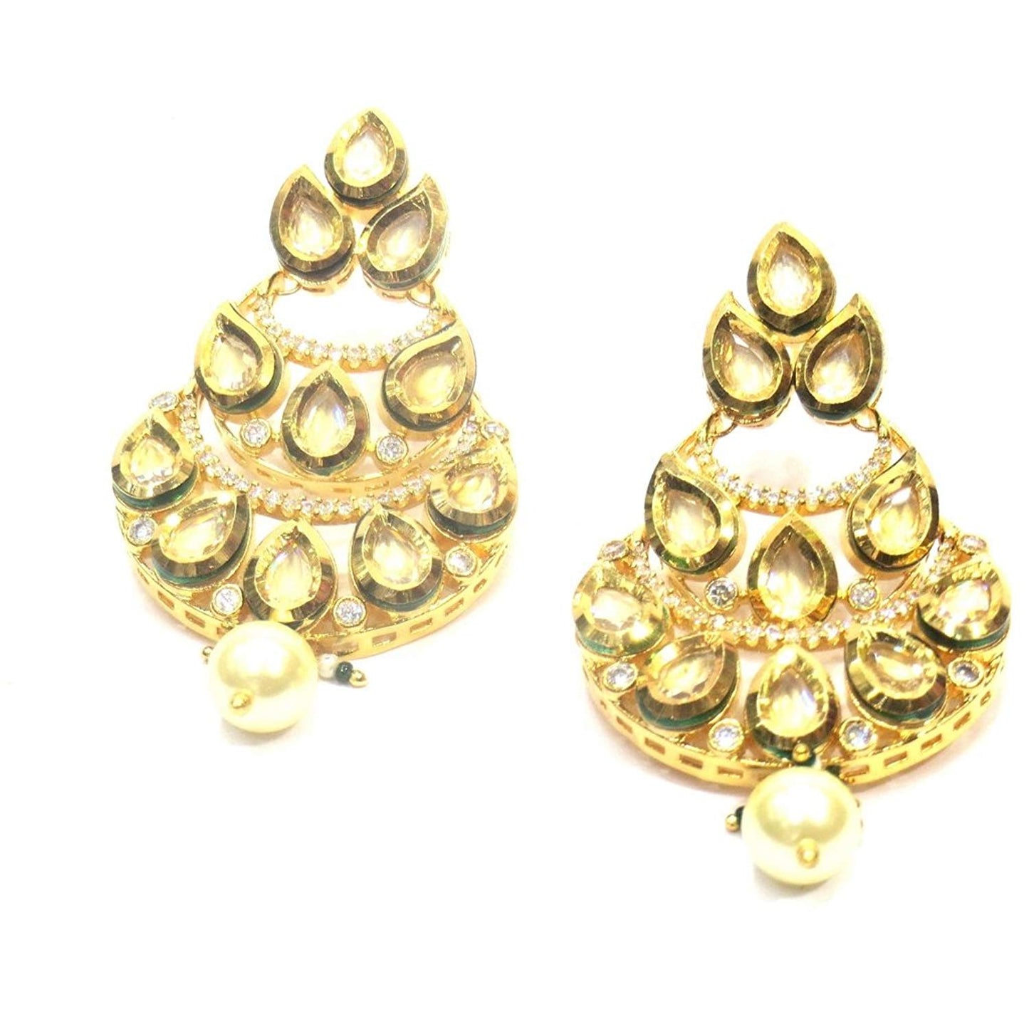 Jewelshingar Jewellery Fine Gold Plated Dangle & Drop Earrings For Girls ( 34811-ace )