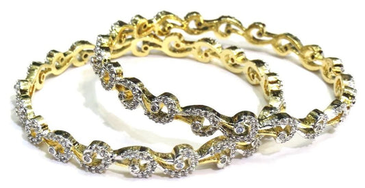 Jewelshingar Cubic Zirconia Bangles Set For Women Jewellery ( 6960-2.10-jb ) - JEWELSHINGAR