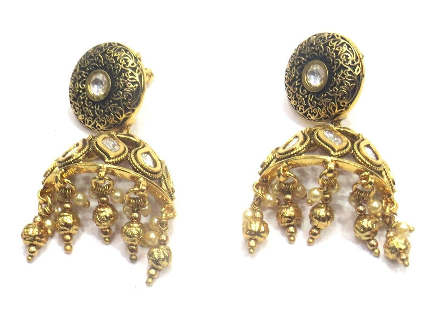 Jewelshingar Jewellery Polki Kundan Jhumki Earrings Earings For Women ( 37322-ace-j )