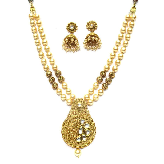 Jewelshingar Jewellery Gold Plated Pendant Set In Gold Colour For Women ( 21330-asps )