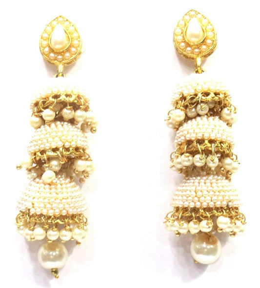 Jewelshingar Jewellery Fine Gold Plated Jhumki Earrings For Girls ( 35000-pj )