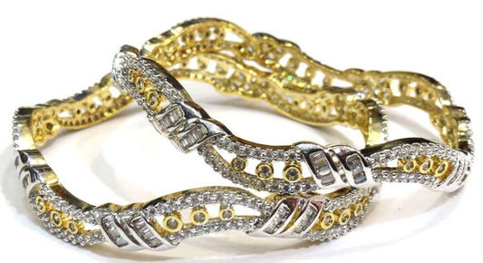 Jewelshingar Cubic Zirconia Bangles Set For Women Jewellery ( 7020-2.4-1-jb ) - JEWELSHINGAR