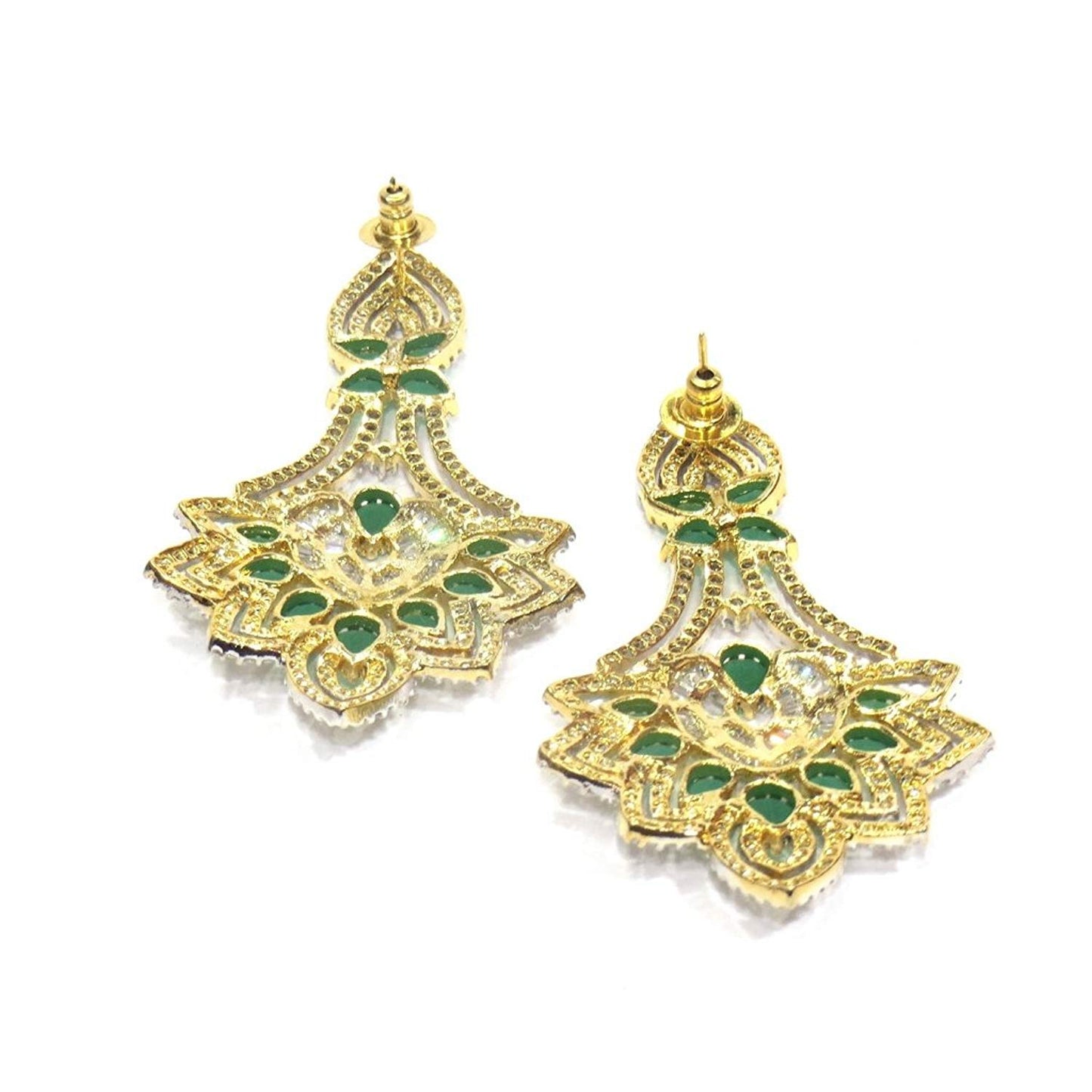 Jewelshingar Jewellery Fine Plated Dangle & Drop Earrings For Women ( 18527-ead-green )