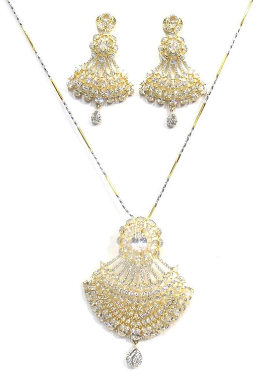 Jewelshingar Jewellery Fine Gold Plated Pendant Set For Women ( 35702-psad )