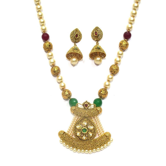 Jewelshingar Jewellery Gold Plated Pendant Set In Gold Colour For Women ( 21350-asps )