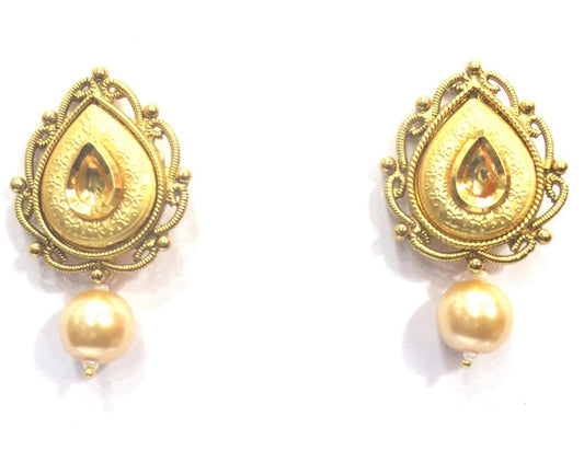 Jewelshingar Jewellery Antique Look Stud Earrings Earings For Women ( 37116-pe-studs )