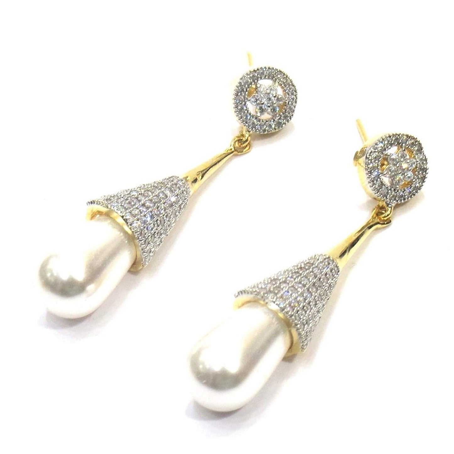 Jewelshingar Jewellery Fine Gold Plated Dangle & Drop Earrings For Girls ( 35072-ead )