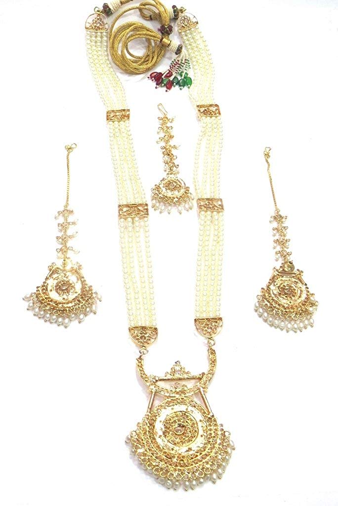 Jewelshingar Jewellery Jadau Gold Plated Colour GoldLong Necklaces For Women (43159-rh-jadau-moti)