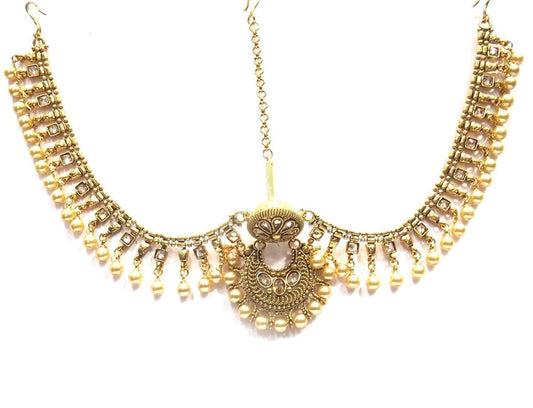 Jewelshingar Jewellery Fine Gold Plated Maangtikka Maathapatti For Women ( 35403-maangtikka-maathapatti )