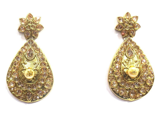 Jewelshingar Jewellery Antique Plated Gold Colour Earrings For Women (42747-pe)