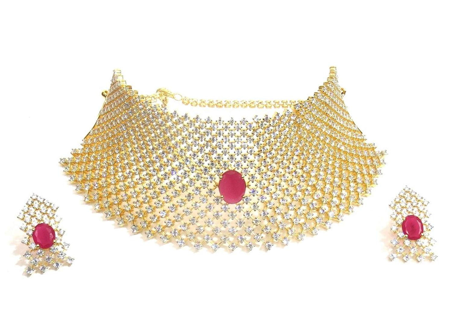 Jewelshingar Jewellery Fine Quality Choker Set For Women ( 32958-nad-ruby )