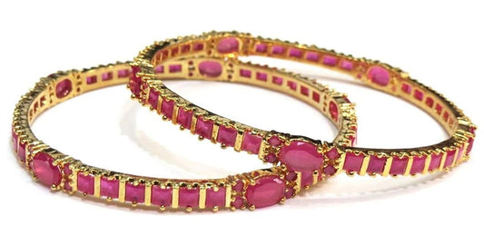 Jewelshingar Jewellery Gold Plated American Diamond Bangles For Women ( 6993-jb-p )