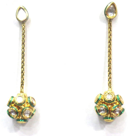 Jewelshingar Jewellery Polki Kundan Dangle & Drop Earrings Earings For Women ( 37355-ace )