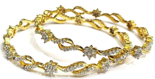 Jewelshingar Cubic Zirconia Bangles Set For Women Jewellery ( 7022-2.4-1-jb ) - JEWELSHINGAR