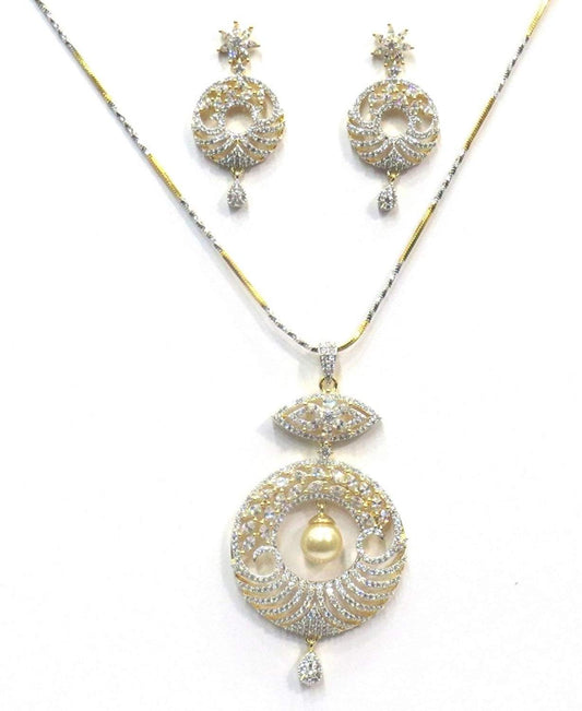 Jewelshingar Jewellery Fine Gold Plated Pendant Set For Women ( 35715-psad )