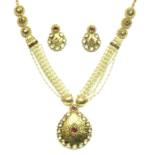 Jewelshingar Jewellery Fine Quality Gold Plated Pendant Set For Women ( 26100-acs-ruby )