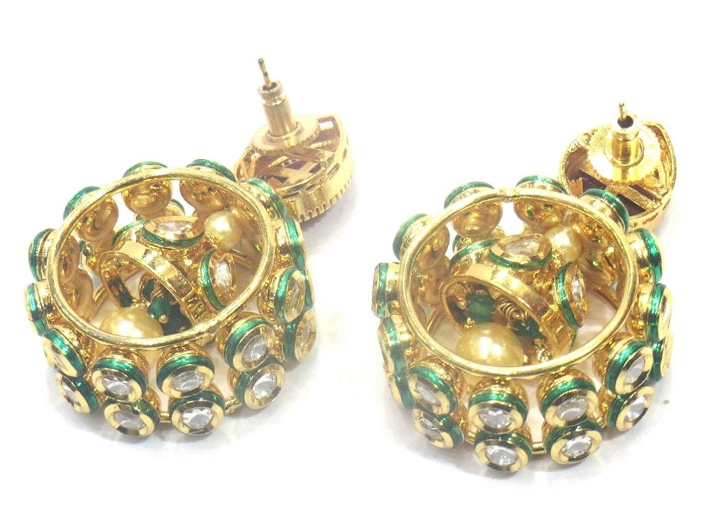 Jewelshingar Jewellery Polki Kundan Jhumki Earrings Earings For Women ( 37216-ace-j-bali )