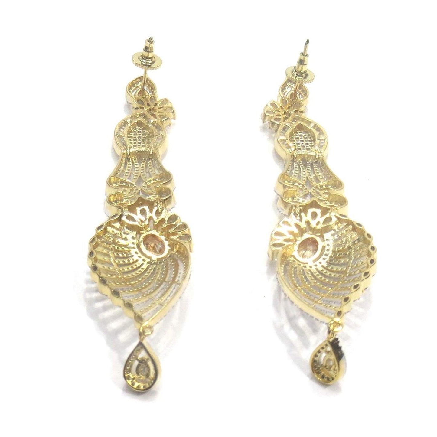 Jewelshingar Jewellery Fine Gold Plated Dangle & Drop Earrings For Girls ( 34452-ead-gold )