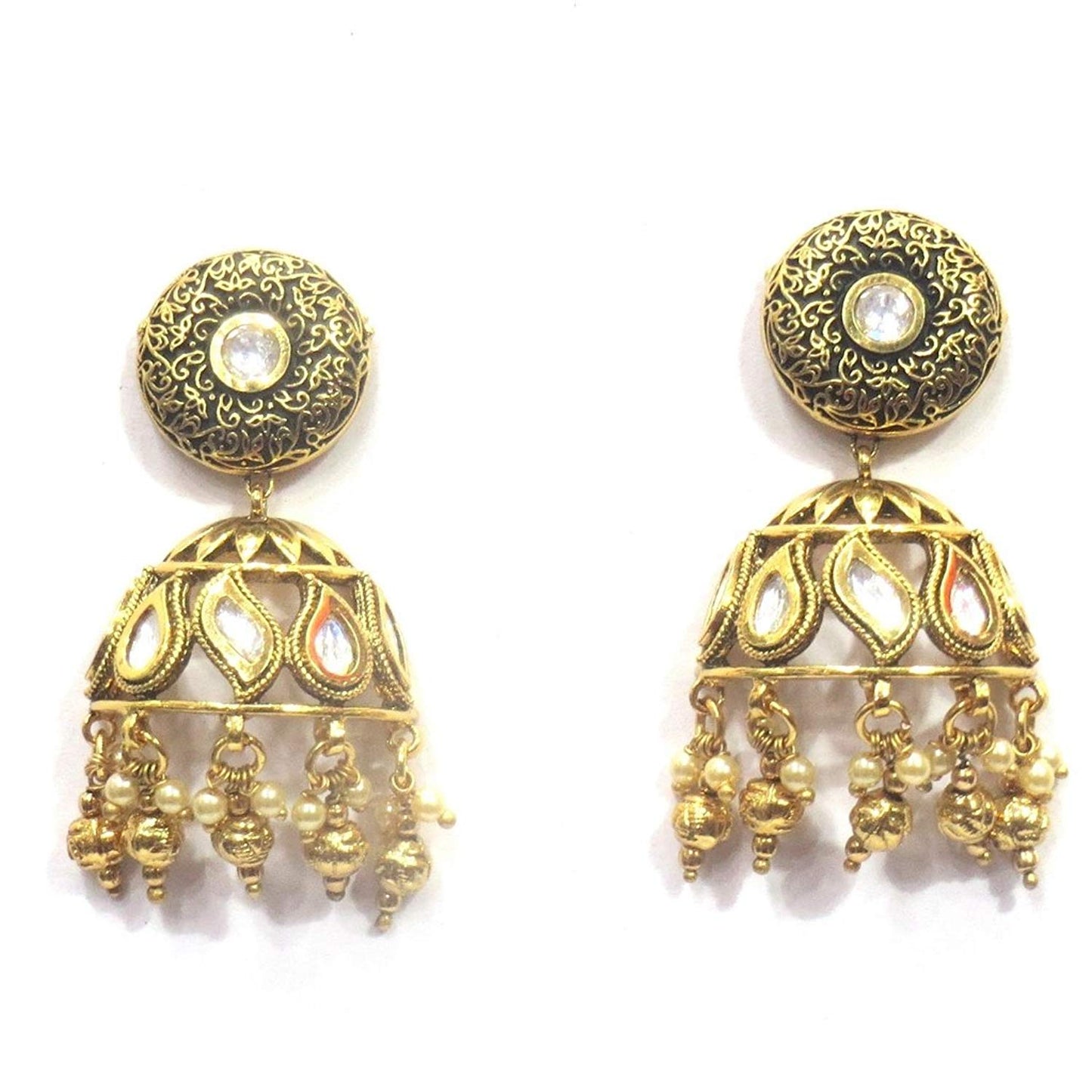 Jewelshingar Jewellery Polki Kundan Jhumki Earrings Earings For Women ( 37322-ace-j )