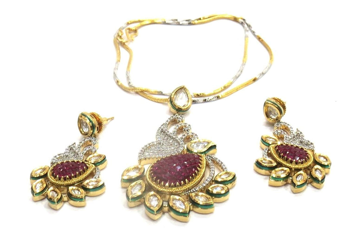 Jewelshingar Jewellery Exclusive Pendant Set For Women ( 37821-dc-ps-ruby )