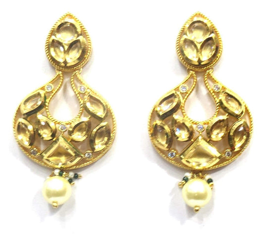 Jewelshingar Jewellery Fine Gold Plated Dangle & Drop Earrings For Girls ( 34842-ace )