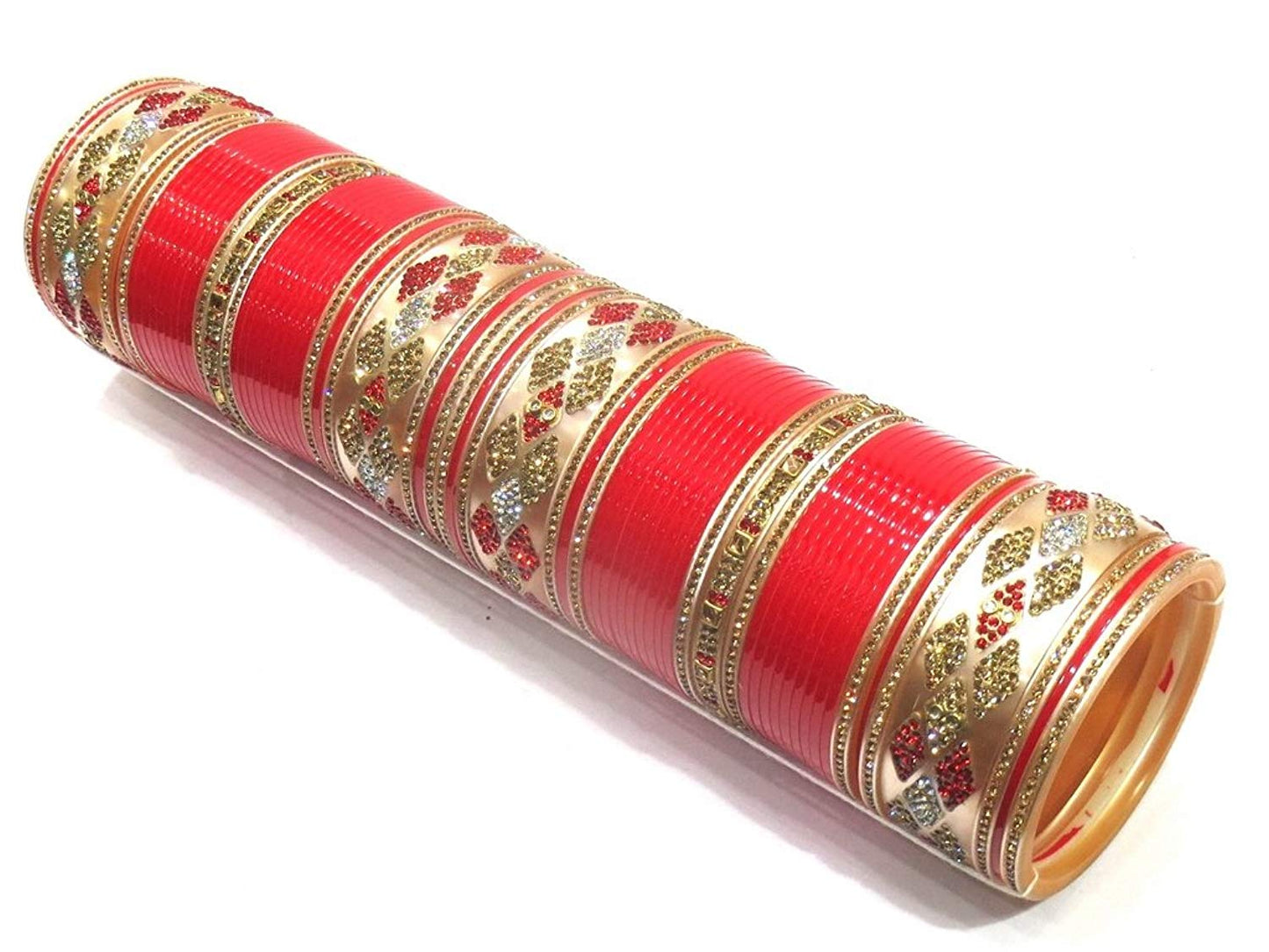 Jewelshingar Jewellery Fine Red Plated Punjabi Chura For Women ( 36708-punjabi-chura-p )