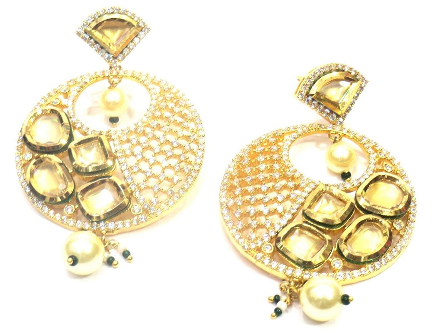 Jewelshingar Jewellery Fine Gold Plated Dangle & Drop Earrings For Girls ( 34774-ace )