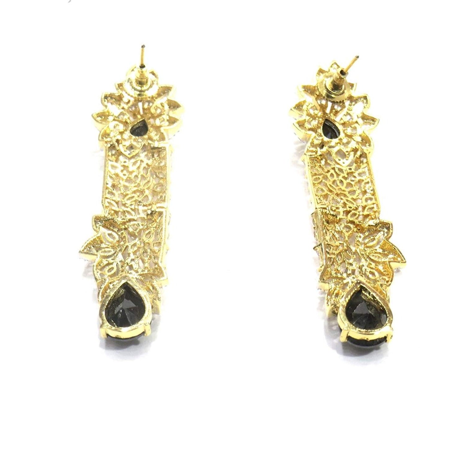 Jewelshingar Jewellery Fine Gold Plated Dangle & Drop Earrings For Girls ( 34726-ead-black )