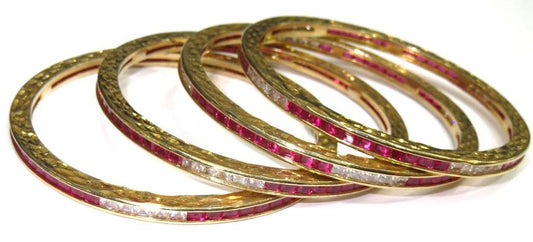 Jewelshingar Cubic Zirconia Bangles Set For Women Jewellery ( 6987-jb-2.4-a-1 ) - JEWELSHINGAR