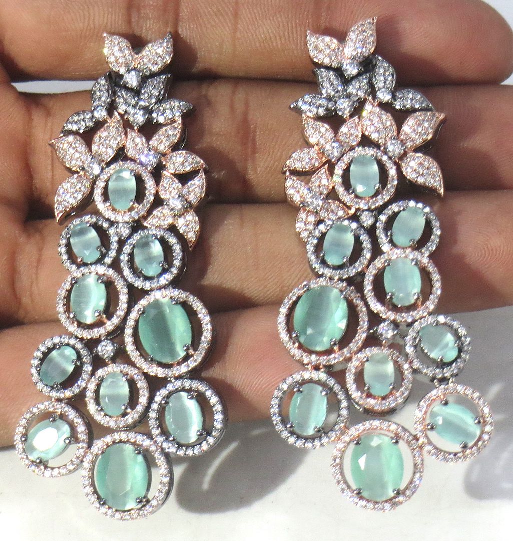 Jewelshingar Jewellery Victorian Plated Diamond Earring For Women ( 62171EAD )