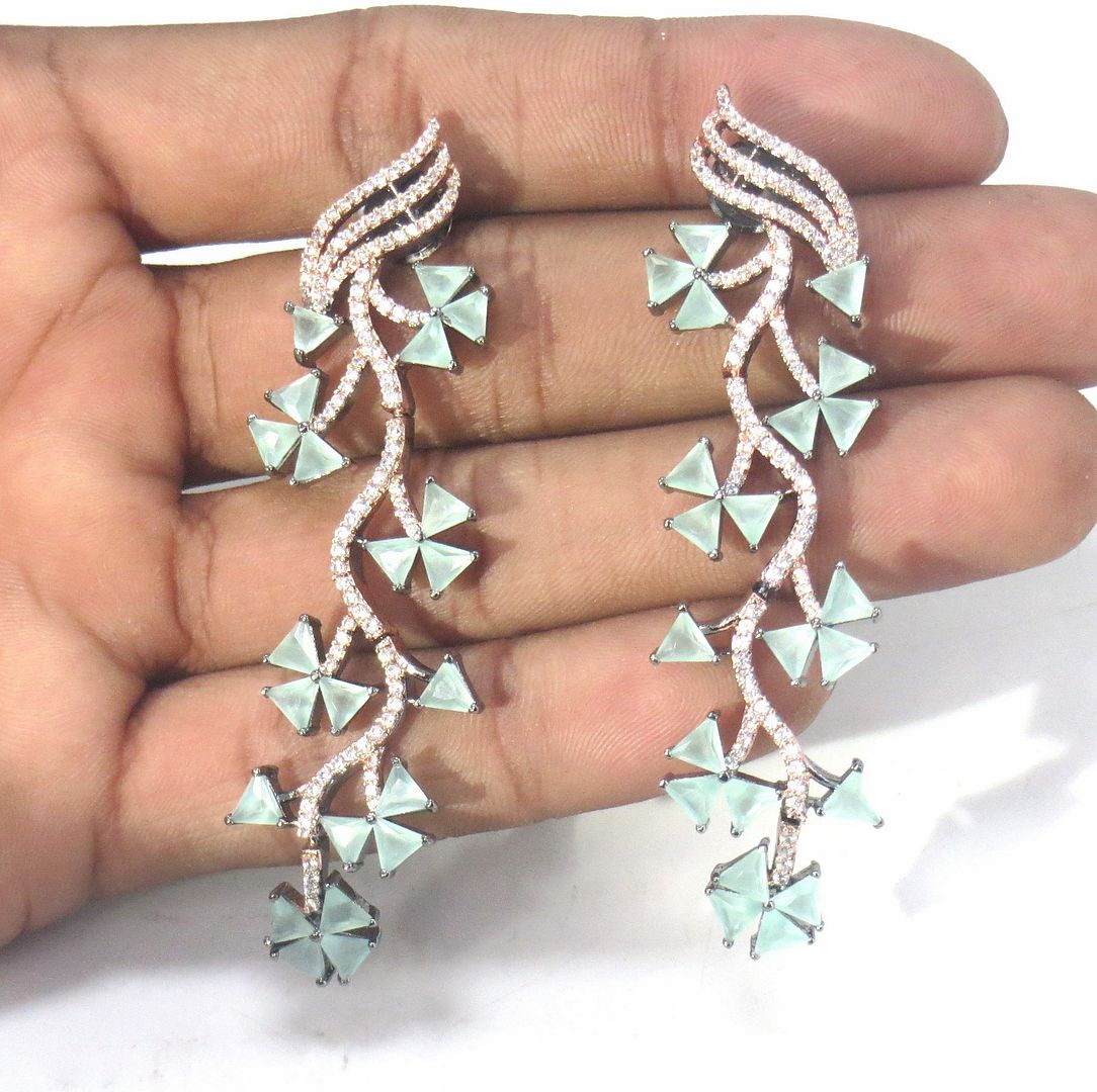 Jewelshingar Jewellery Victorian Plated Diamond Earring For Women ( 62177EAD )