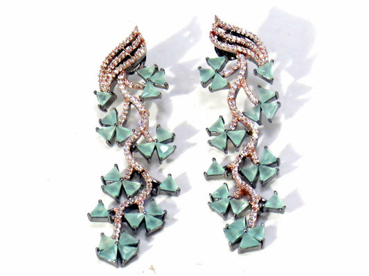 Jewelshingar Jewellery Victorian Plated Diamond Earring For Women ( 62177EAD )