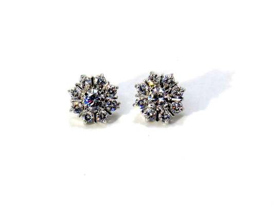 Jewelshingar Jewellery Silver Plated Diamond Earring For Women ( 62188GJT )