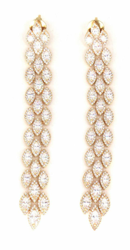 Jewelshingar Jewellery RoseGold Plated Diamond Earrings For Women ( 62514EAD )