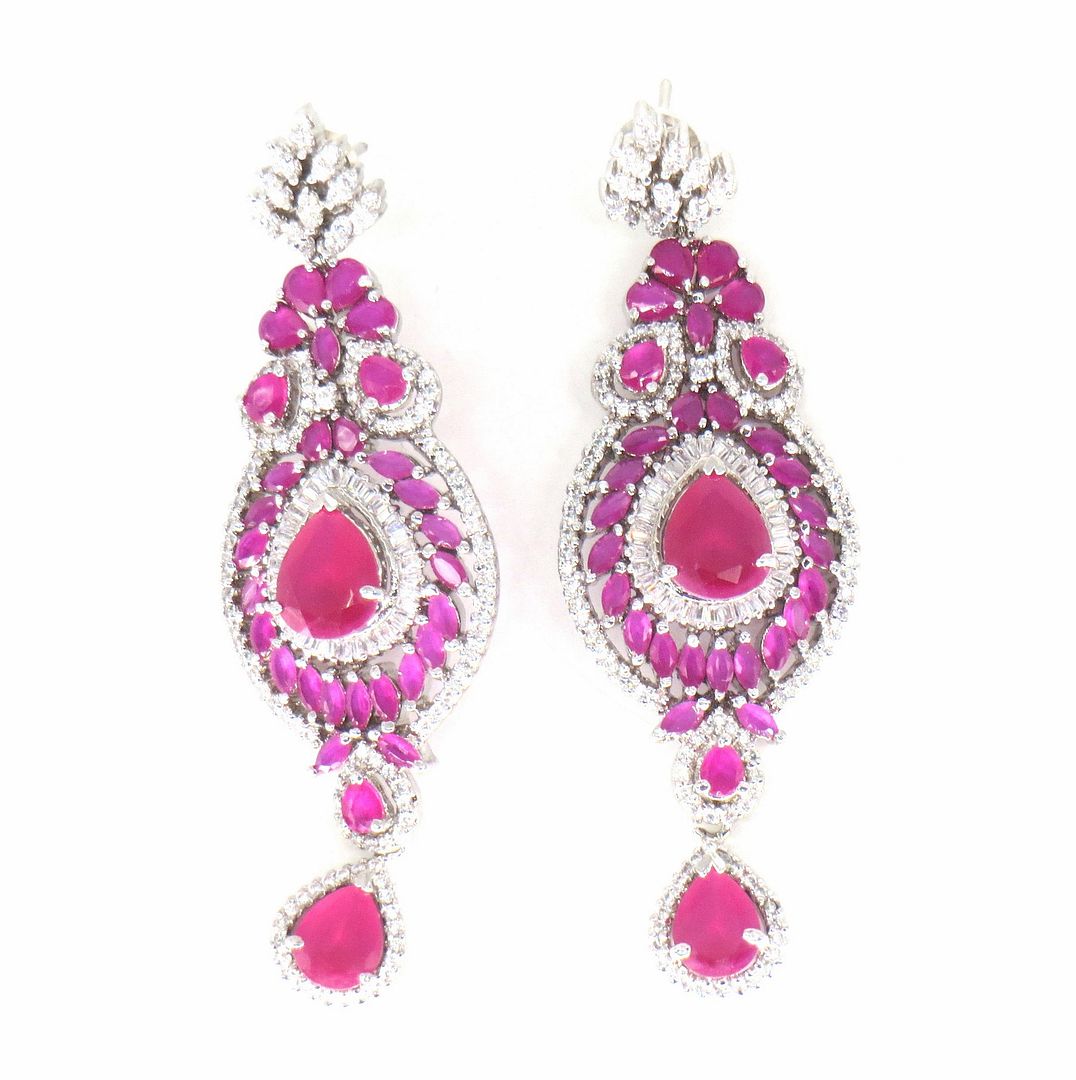 Jewelshingar Jewellery Silver Plated Diamond Earrings For Women ( 62519EAD )