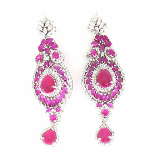 Jewelshingar Jewellery Silver Plated Diamond Earrings For Women ( 62519EAD )