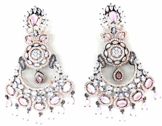 Jewelshingar Jewellery Victorian Plated Diamond Earrings For Women ( 62524EAD )
