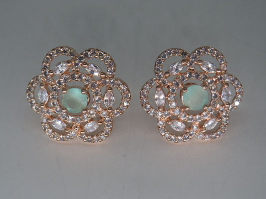 Jewelshingar Jewellery RoseGold Plated Diamond Earrings For Women ( 62566GJT )