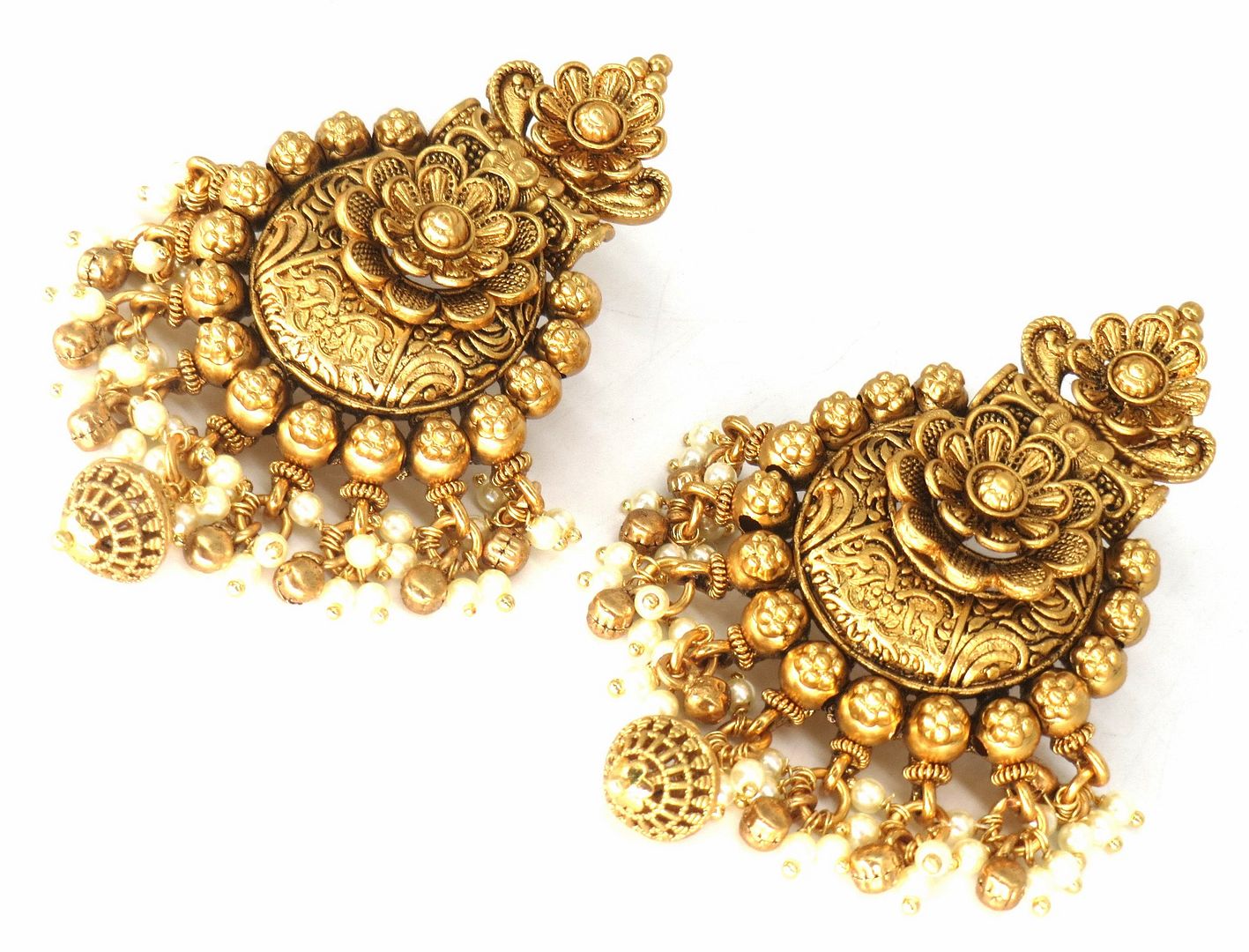 Jewelshingar Jewellery Gold Plated Diamond Earrings For Women ( 62689PED )