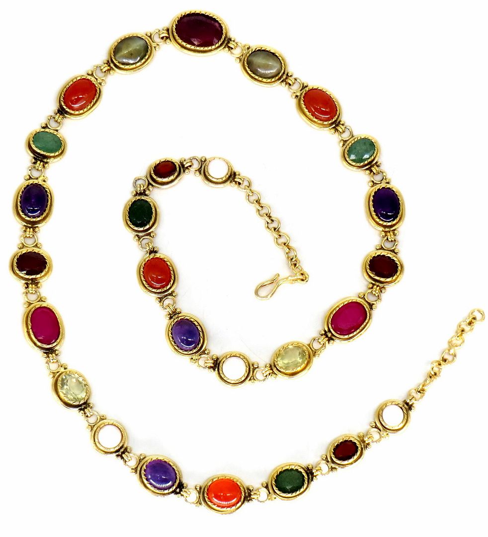 Jewelshingar Jewellery Fine Antique Polki Kundan Gold Plated Multi Colour Necklace For Women ( 62840ACC )