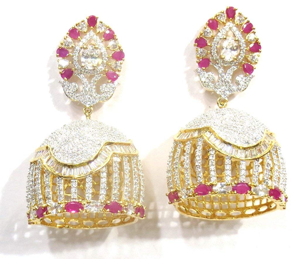 Jewelshingar Jewellery Shingar Jewellery Jhumki Earrings For Women ( 42234-ead-jhumki-ruby )