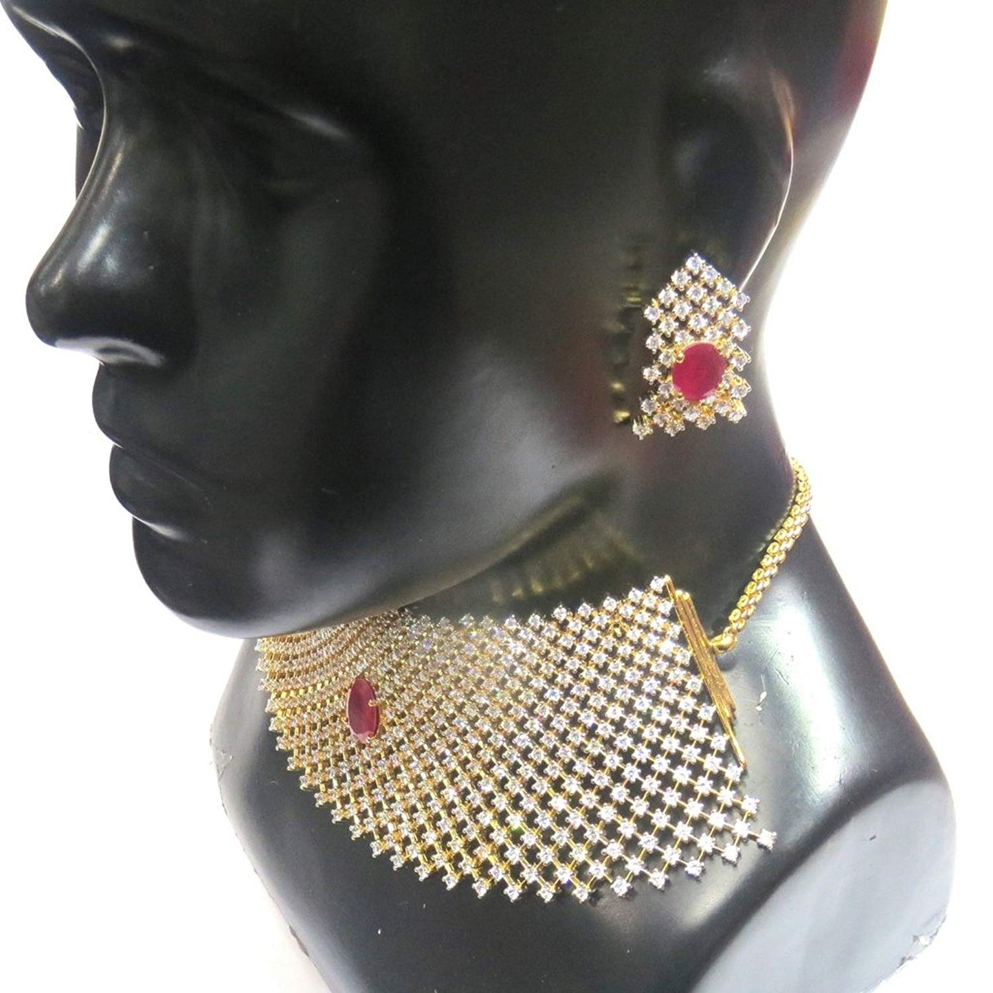 Jewelshingar Jewellery Fine Quality Choker Set For Women ( 32958-nad-ruby )