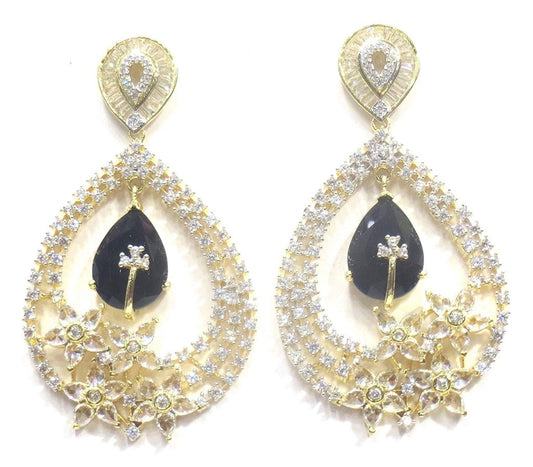 Jewelshingar Jewellery Fine Gold Plated Dangle & Drop Earrings For Girls ( 34539-ead-blue )