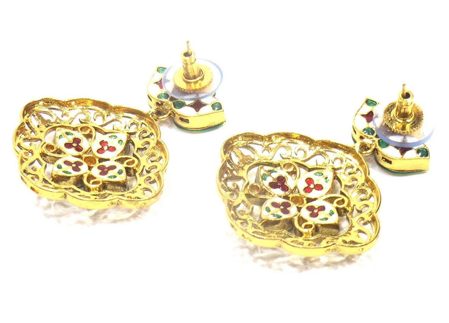 Jewelshingar Jewellery Shingar Jewellery Polki Kundan Super Fine Earrings For Women ( 41949-earrings-ace-ruby )