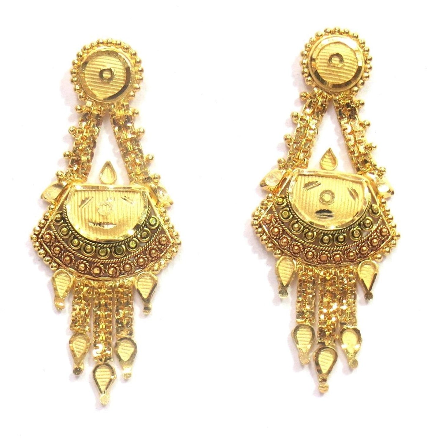 Jewelshingar Jewellery Gold Plated Gold Colour Earrings For Women (42800-pe-bandhel)