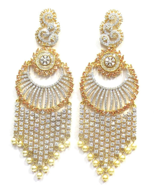 Jewelshingar Jewellery Fine Gold Plated Dangle & Drop Earrings For Girls ( 34431-ead-gold )