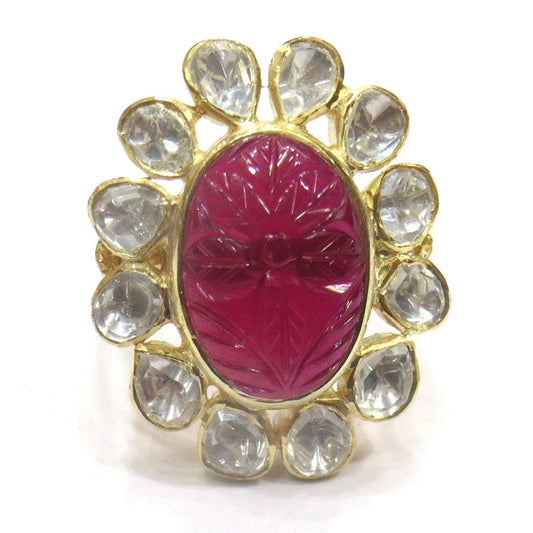 Jewelshingar Jewelry Fine 92.5 % Sterling Silver Ring For Women ( 37998-ssr-ruby )