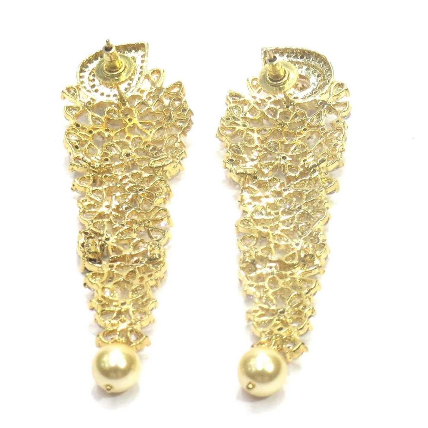 Jewelshingar Jewellery Fine Gold Plated Dangle & Drop Earrings For Girls ( 34507-ead-gold )