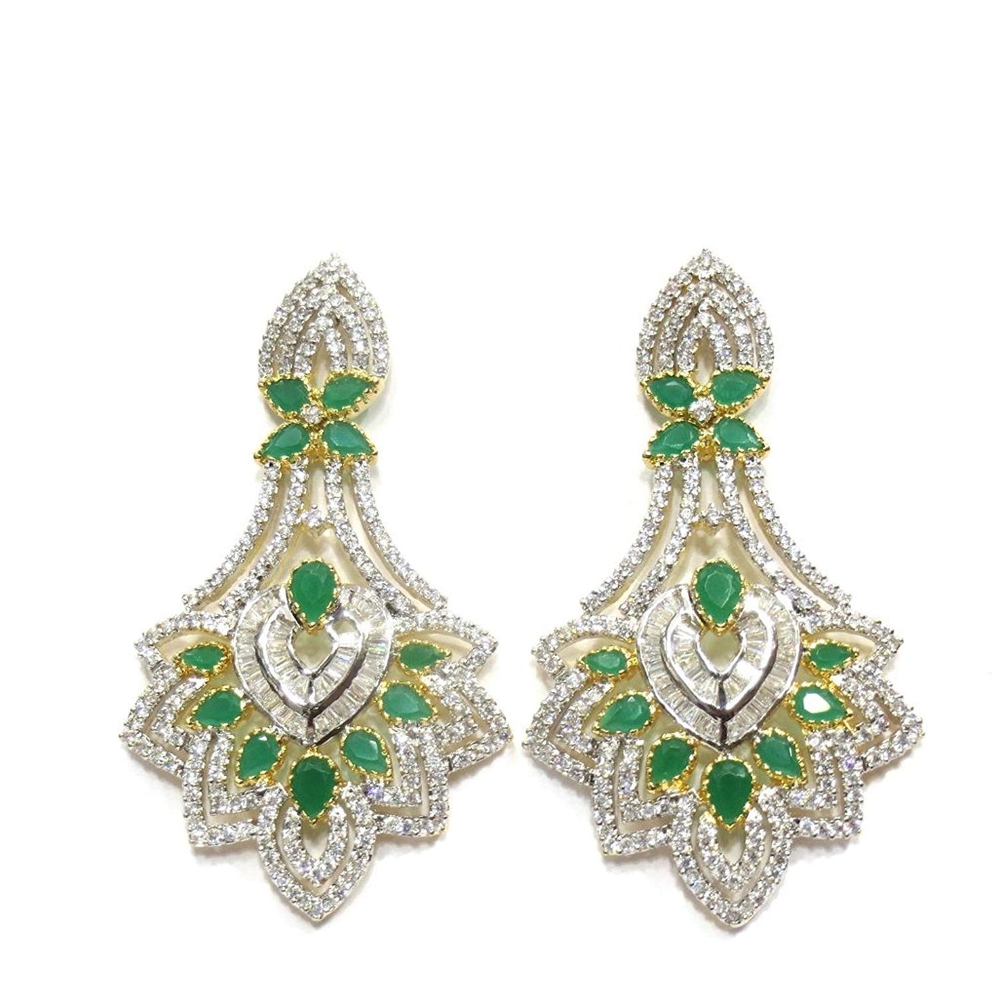 Jewelshingar Jewellery Fine Plated Dangle & Drop Earrings For Women ( 18527-ead-green )